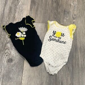 Baby Starters Bodysuit Set with Floral and Sunshine Designs